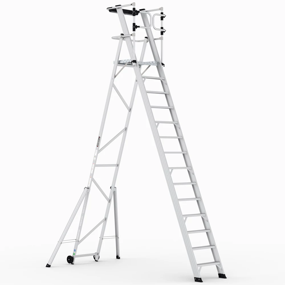 KEY-PRO Összecsukható platform létra 13+1 fokos ( Munkamagasság: 5,5m) 