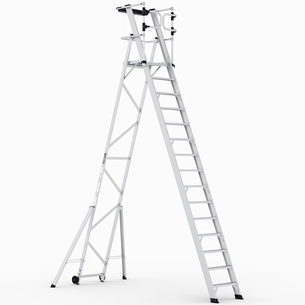 KEY-PRO Összecsukható platform létra 14+1 fokos ( Munkamagasság: 5,7m) 