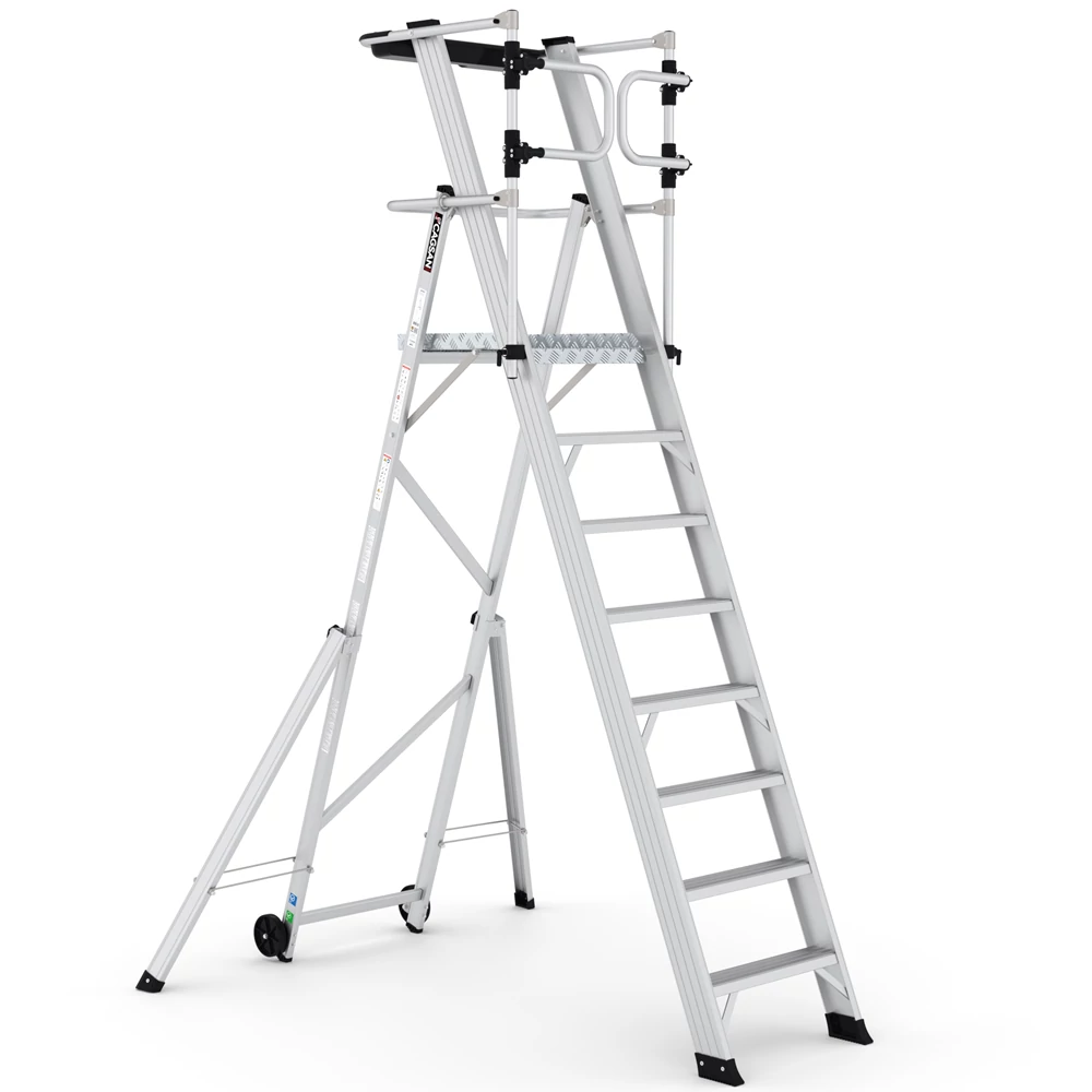KEY-PRO Összecsukható platform létra 7+1 fokos ( Munkamagasság: 4m) 