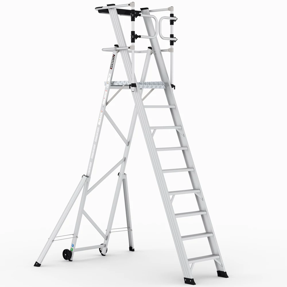 KEY-PRO Összecsukható platform létra 8+1 fokos ( Munkamagasság: 4,2m) 