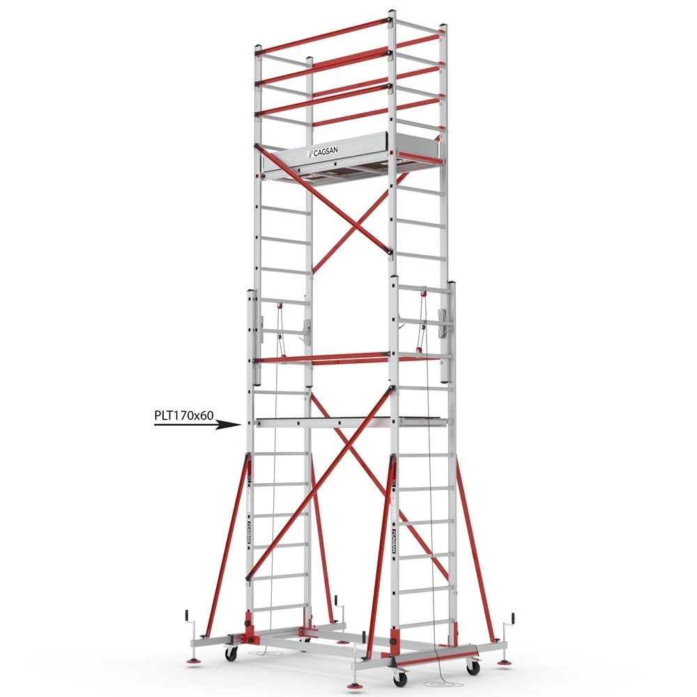 CAGSAN Telesafe XLN Profi 2x11 fokos kétrészes állvány (Munkamagasság: 6,4m)